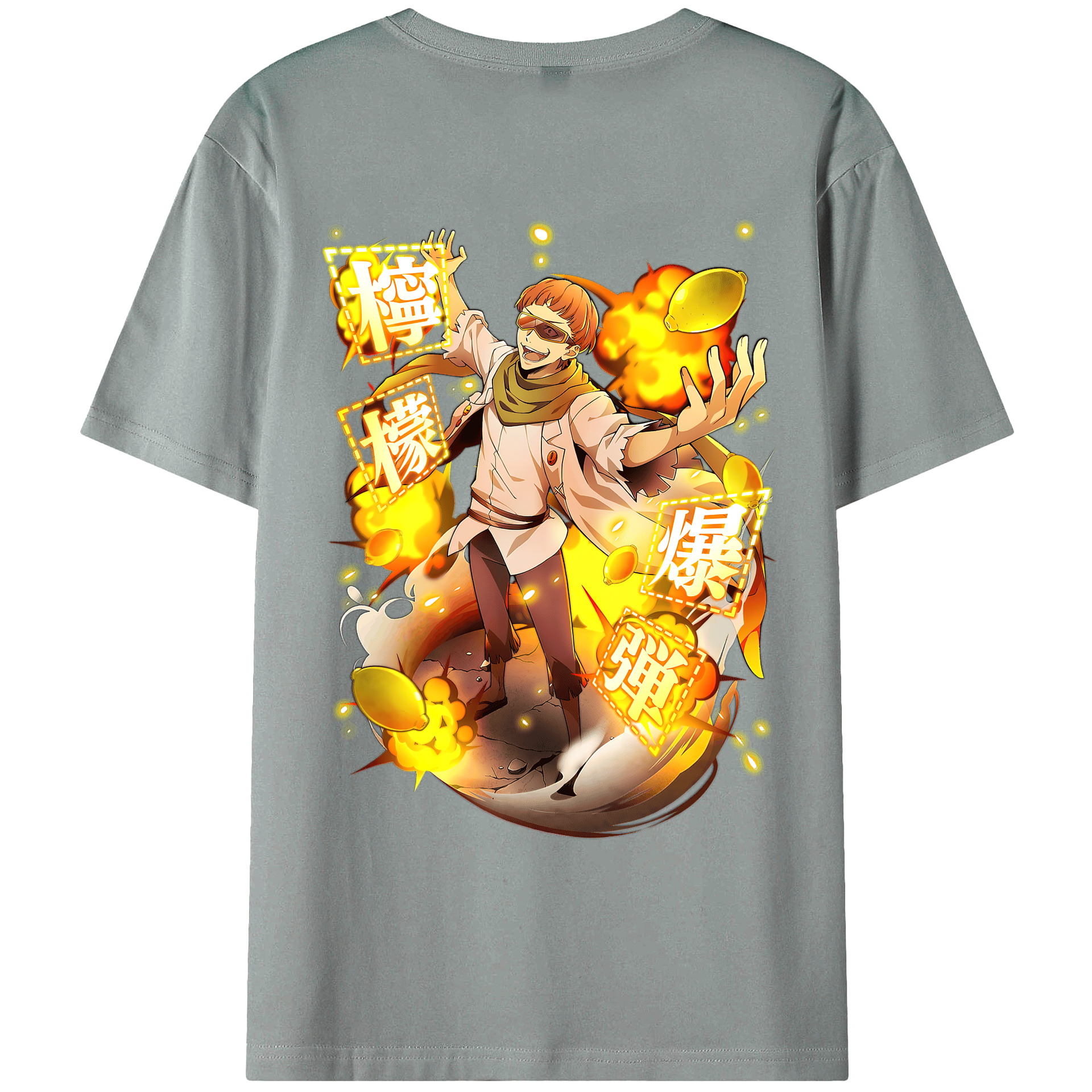 （画像用） 文豪ストレイドッグス Bungo Stray Dogs 綿100％ メンズ半袖Tシャツ（バックプリント） 通気性